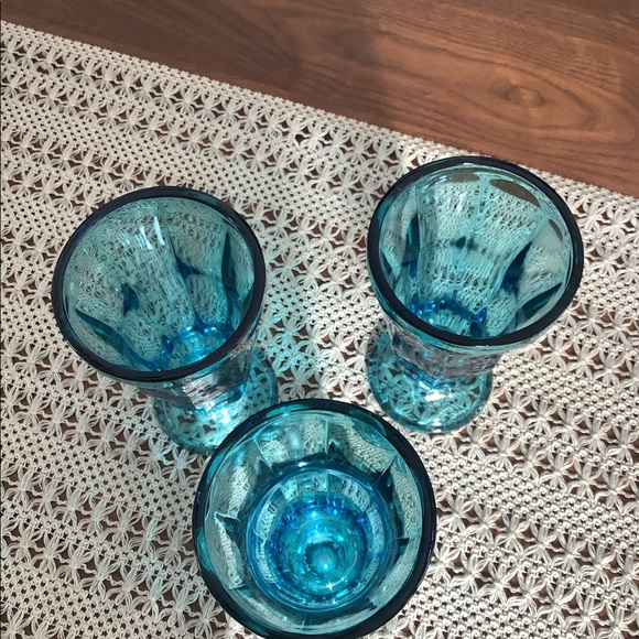 Set of three anchor hocking vintage retro pedestal Sundae glasses-7A - Picture 2 of 3